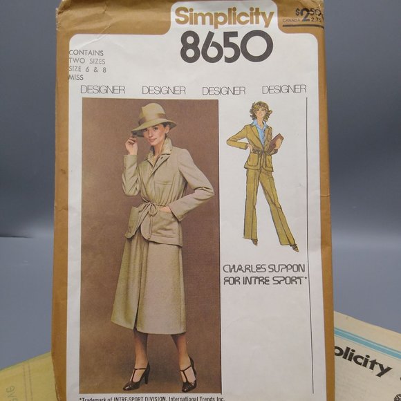 UNCUT Vintage Sewing PATTERN Simplicity 8650, Two Sizes Charles Suppon 1978 - Picture 1 of 3